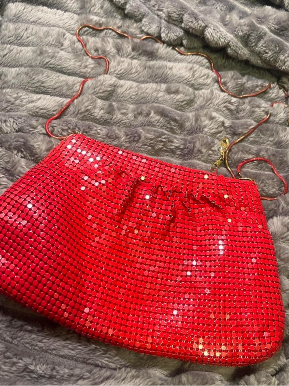 Vintage red sequin purse